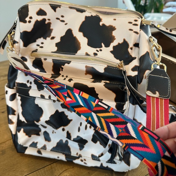 Cow Print Purse Backpack - Picture 4 of 5